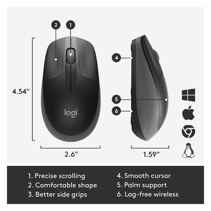 Logitech M190 optisch wireless Black