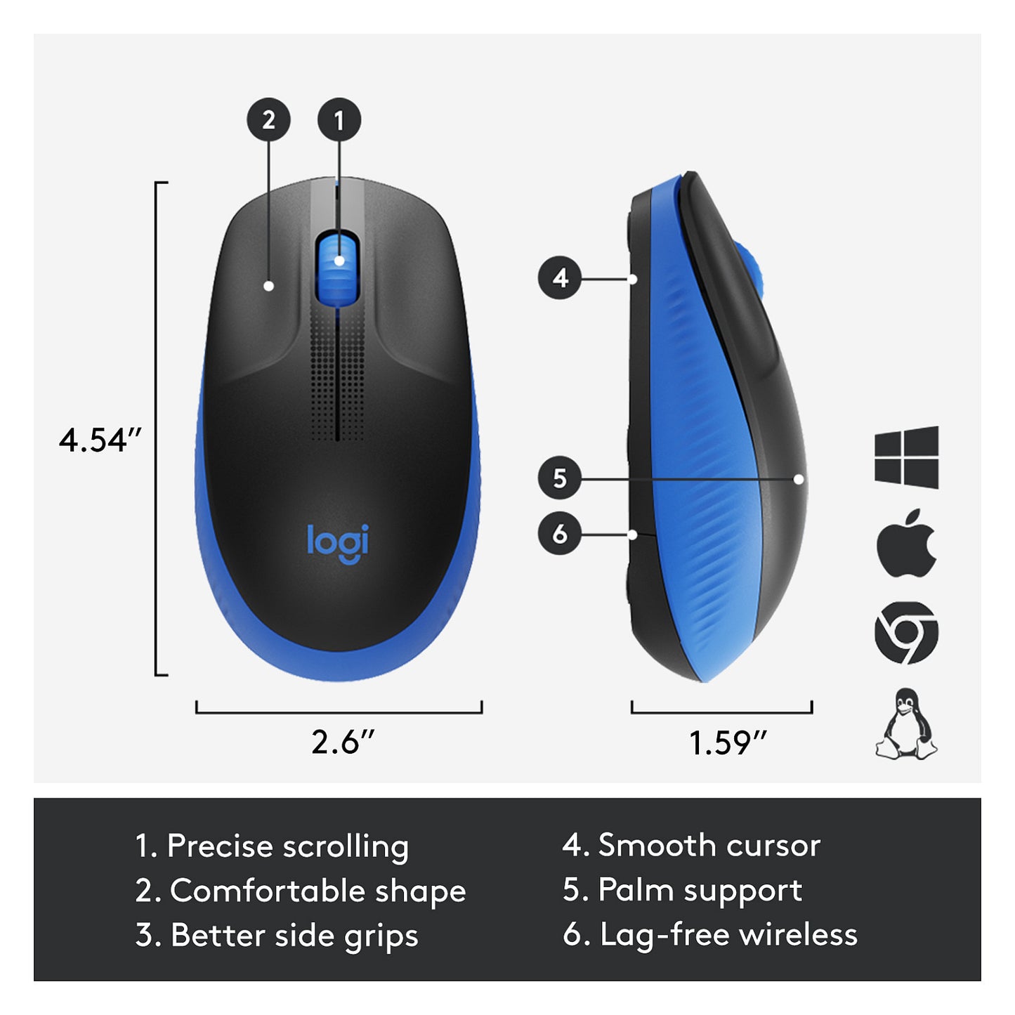 Logitech M190 optisch wireless Blue