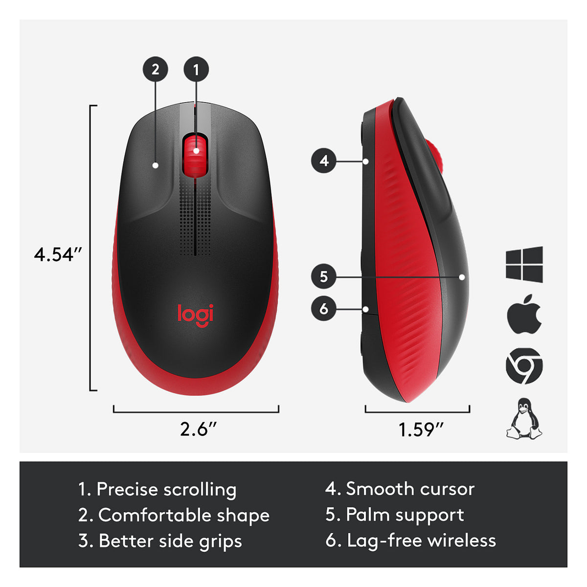Logitech M190 optisch wireless Red