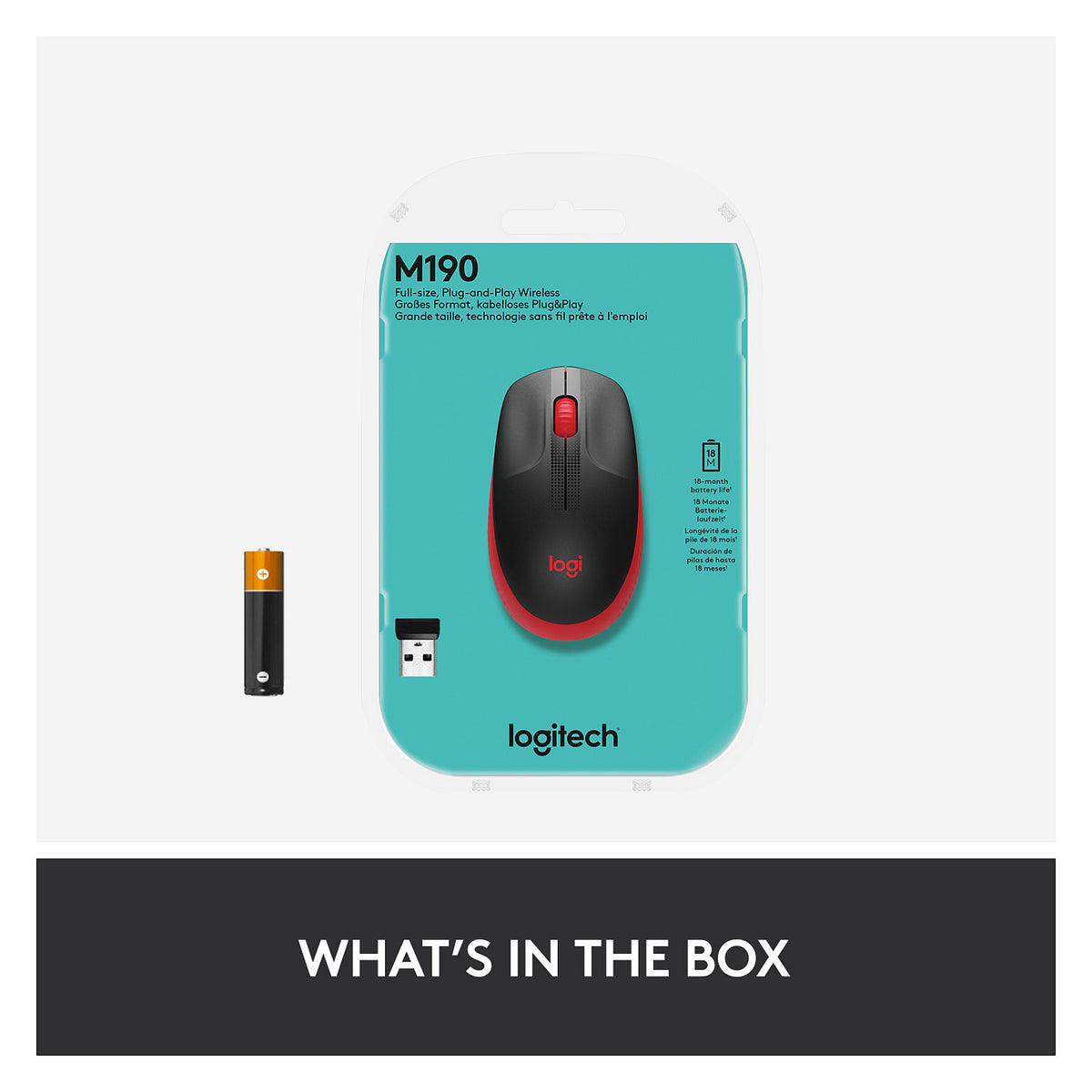 Logitech M190 optisch wireless Red