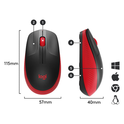 Logitech M190 optisch wireless Red