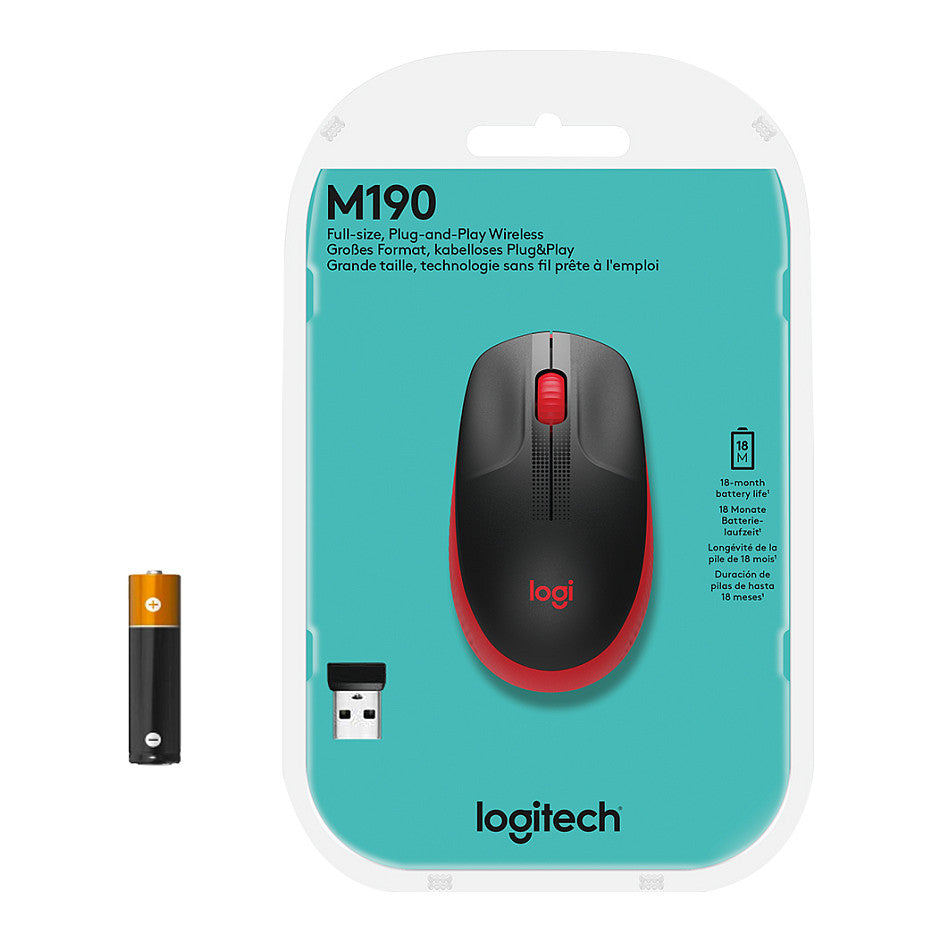 Logitech M190 optisch wireless Red