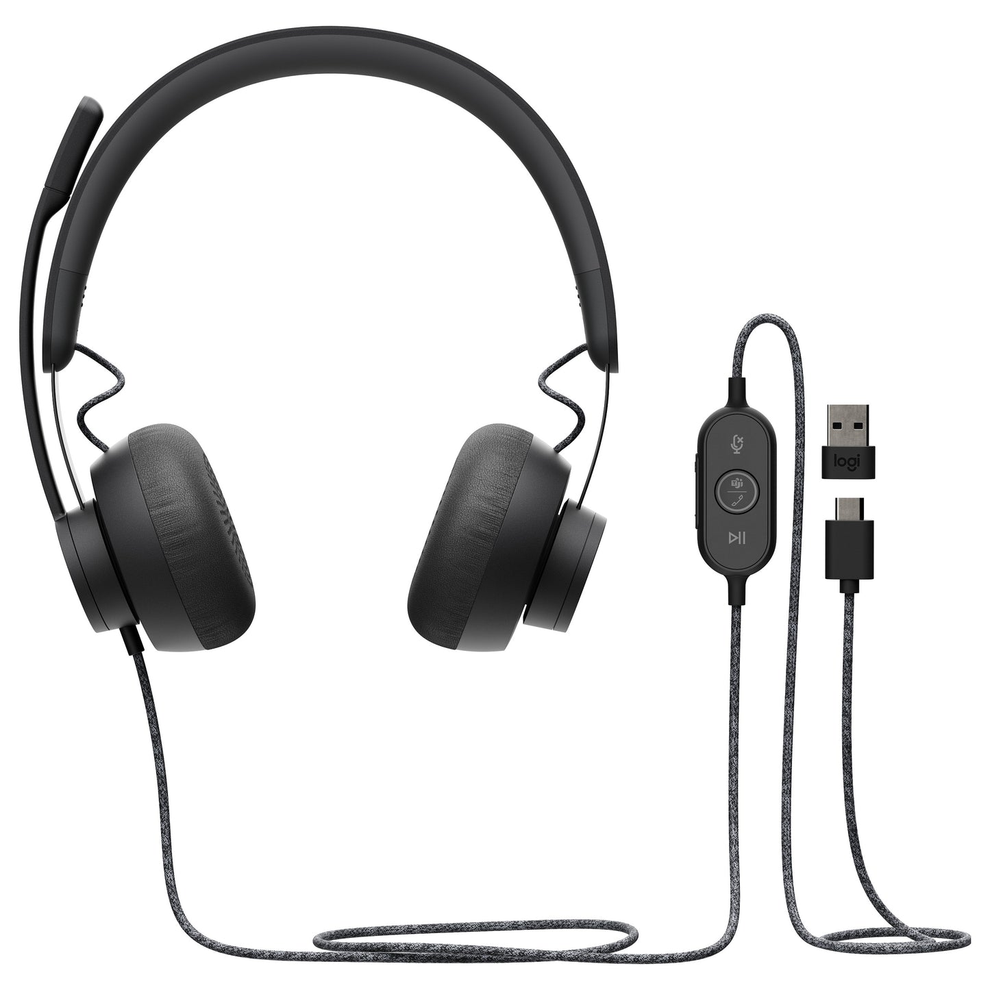 Logitech Headset Zone Wired MSFT Teams on Ear kanbelgebunden USB-C Gray