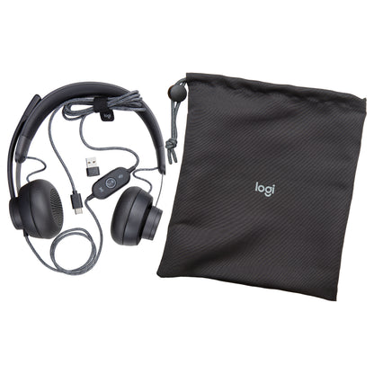 Logitech Headset Zone Wired MSFT Teams on Ear kanbelgebunden USB-C Gray