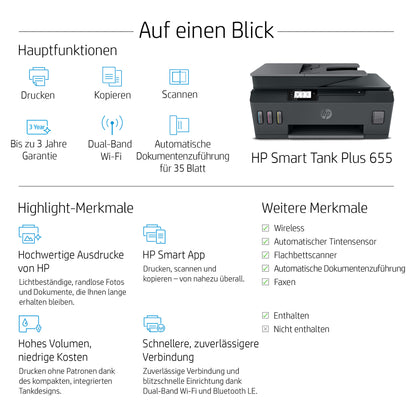 T HP Smart Tank Plus 655 4in1/A4/WiFi/Bluetooth/ADF