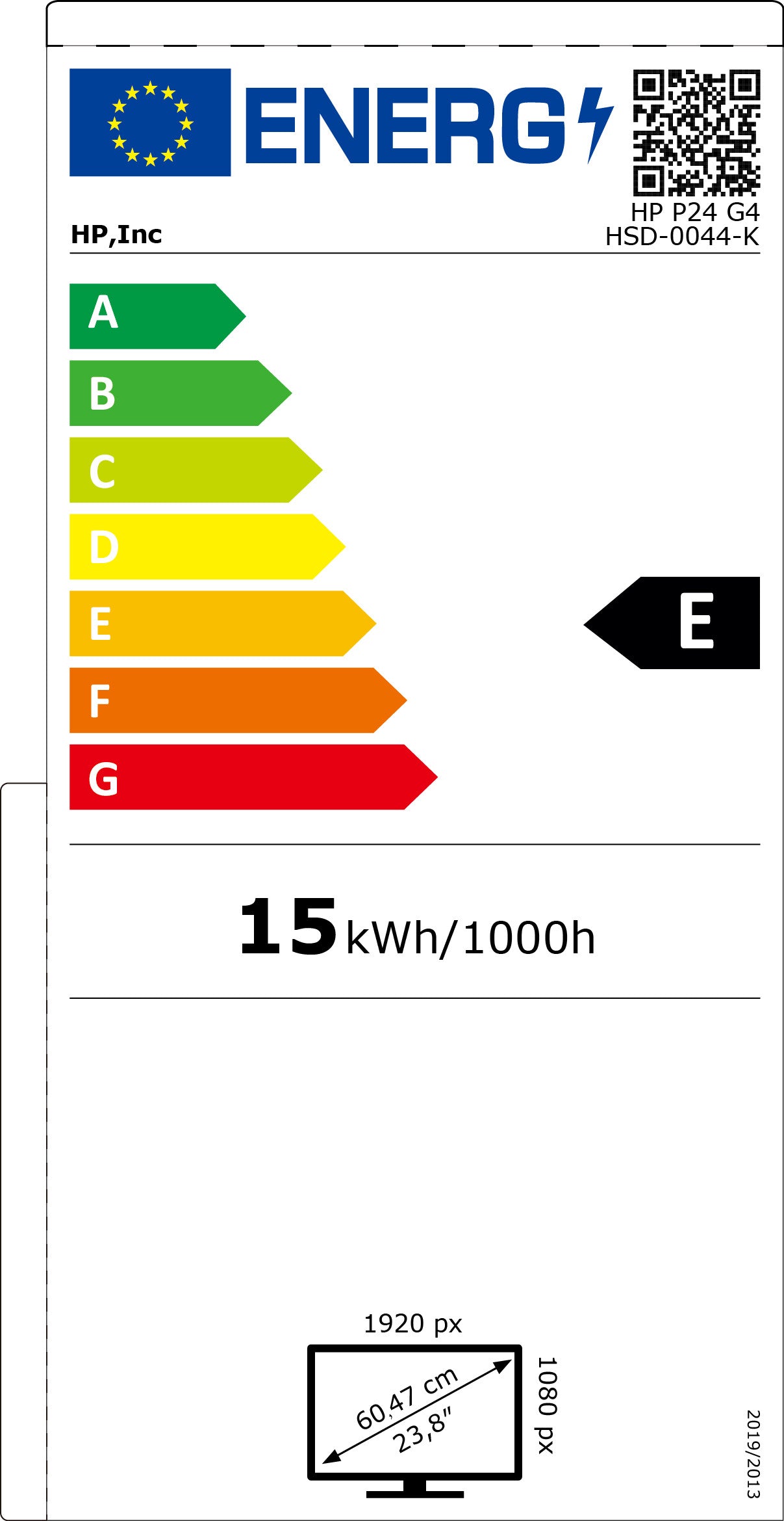60,5cm/23,8'' (1920x1080) HP P24 G4 16:9 5ms HDMI DisplayPort VGA VESA Full HD Black
