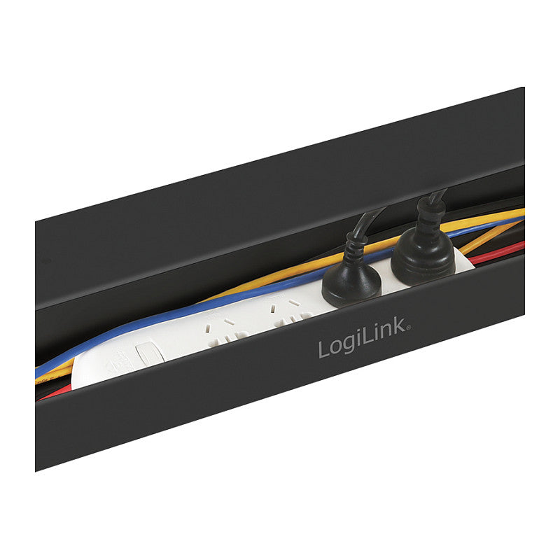 LogiLink Management Führungstablett zur Untertischmontage 600 x 76 x 114mm Schwarz