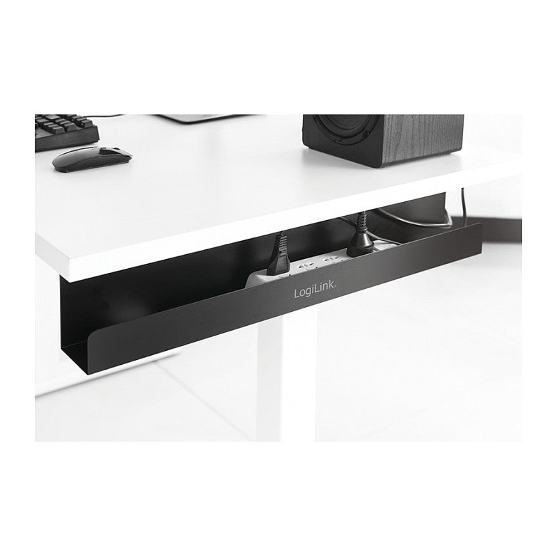 LogiLink Management Führungstablett zur Untertischmontage 600 x 76 x 114mm Schwarz