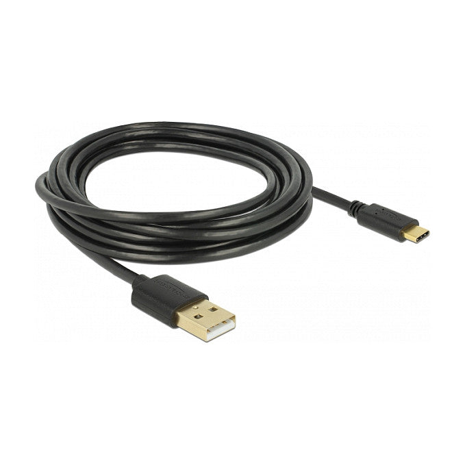 USB2.0 A > USB-C (ST-ST) 3m DeLOCK Black