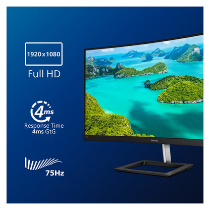 81,3cm/32'' (1920x1080) Philips E-line 322E1C Curved 16:9 4ms HDMI VGA DisplayPort VESA Full HD Black Silver