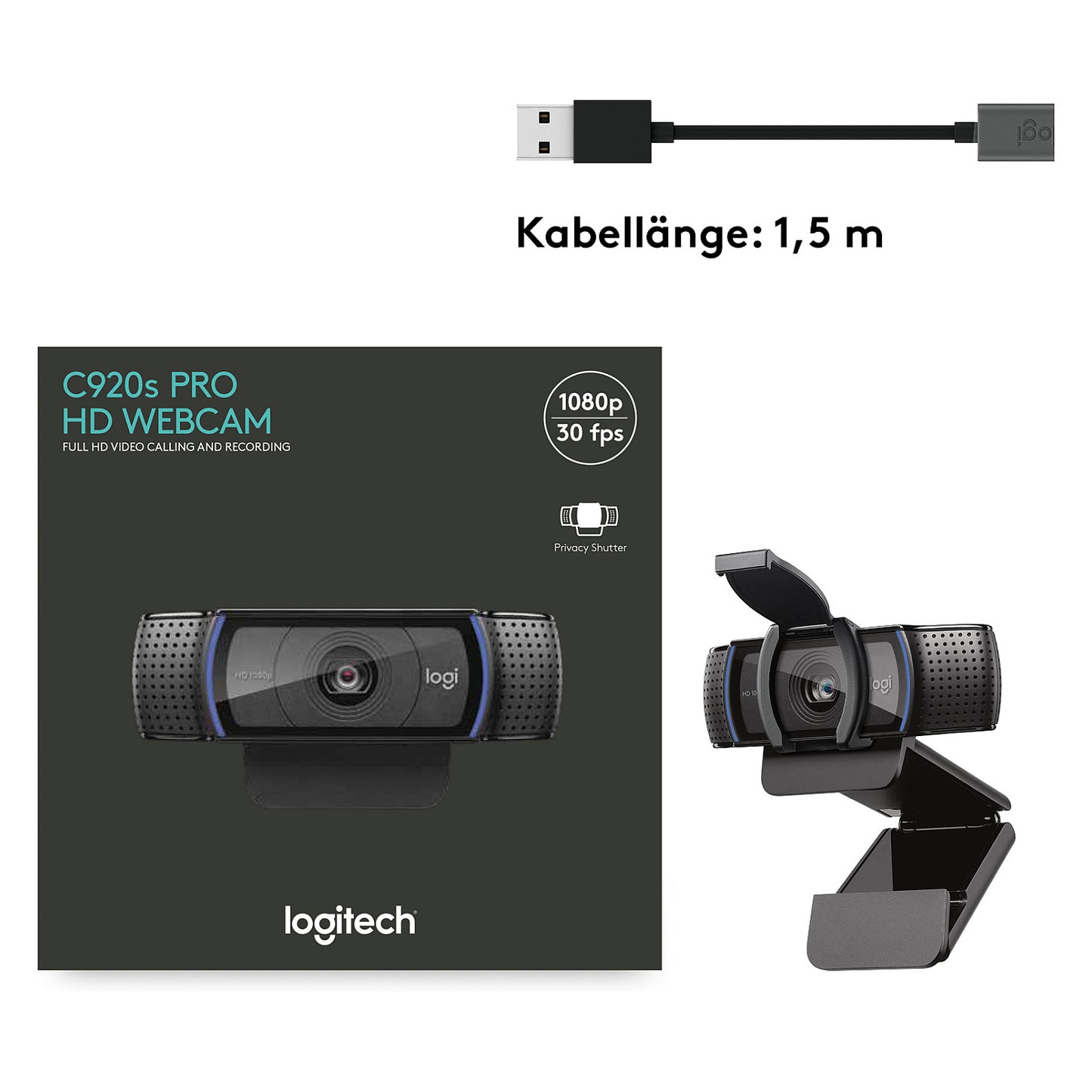 Logitech HD Pro C920S 1920x1080