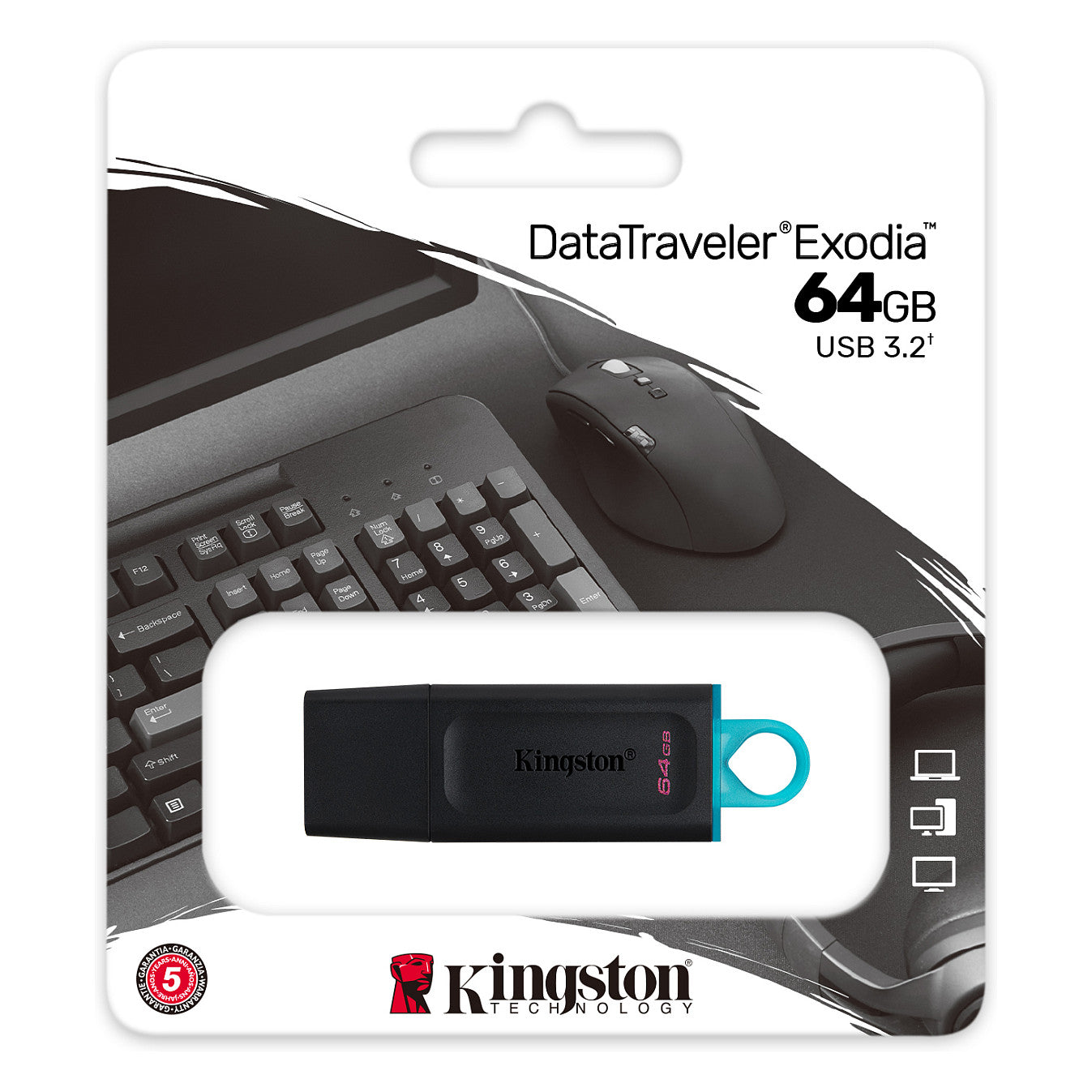 STICK 64GB USB 3.2 Kingston DataTraveler Exodia Black/Teal