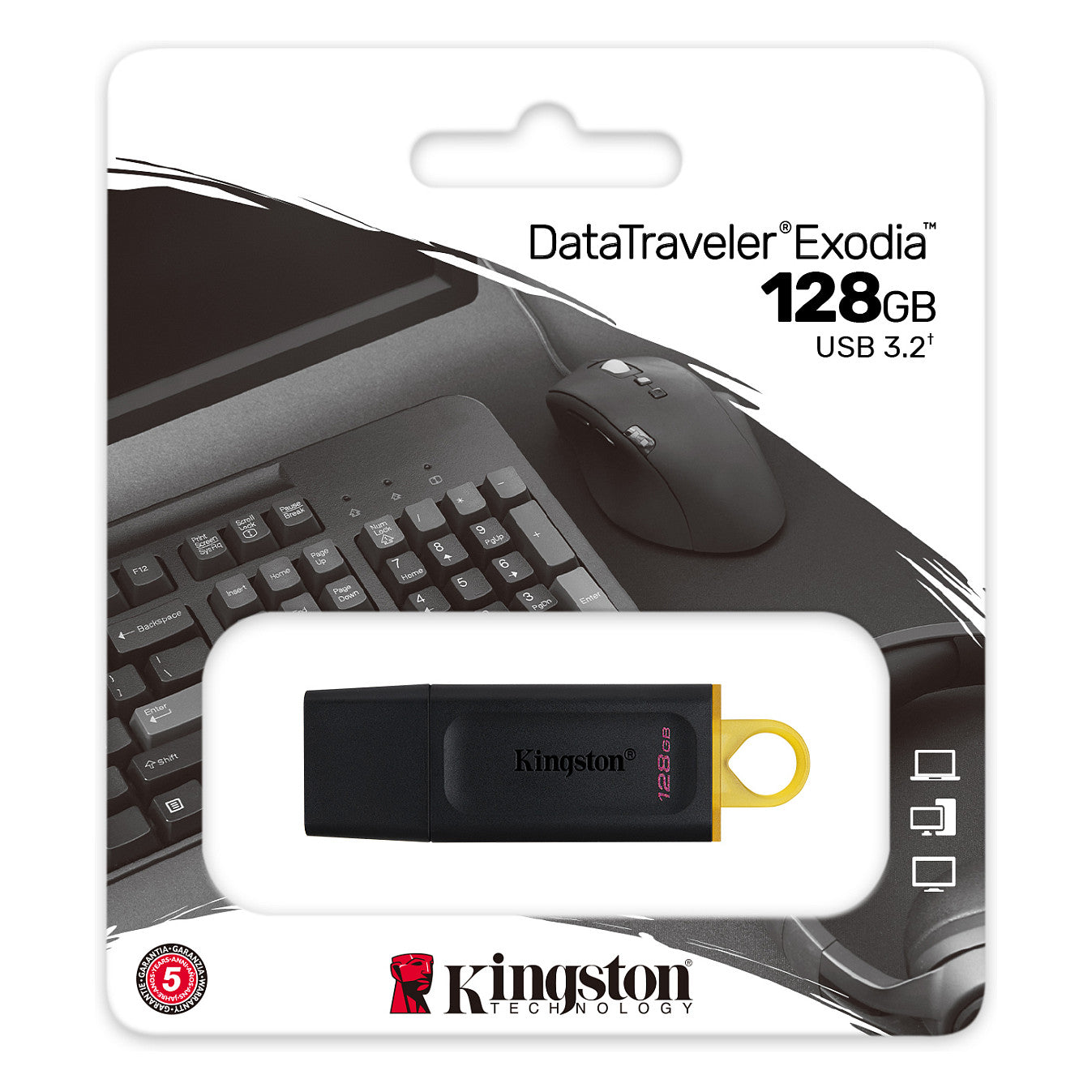 STICK 128GB USB 3.2 Kingston DataTraveler Exodia black/yellow