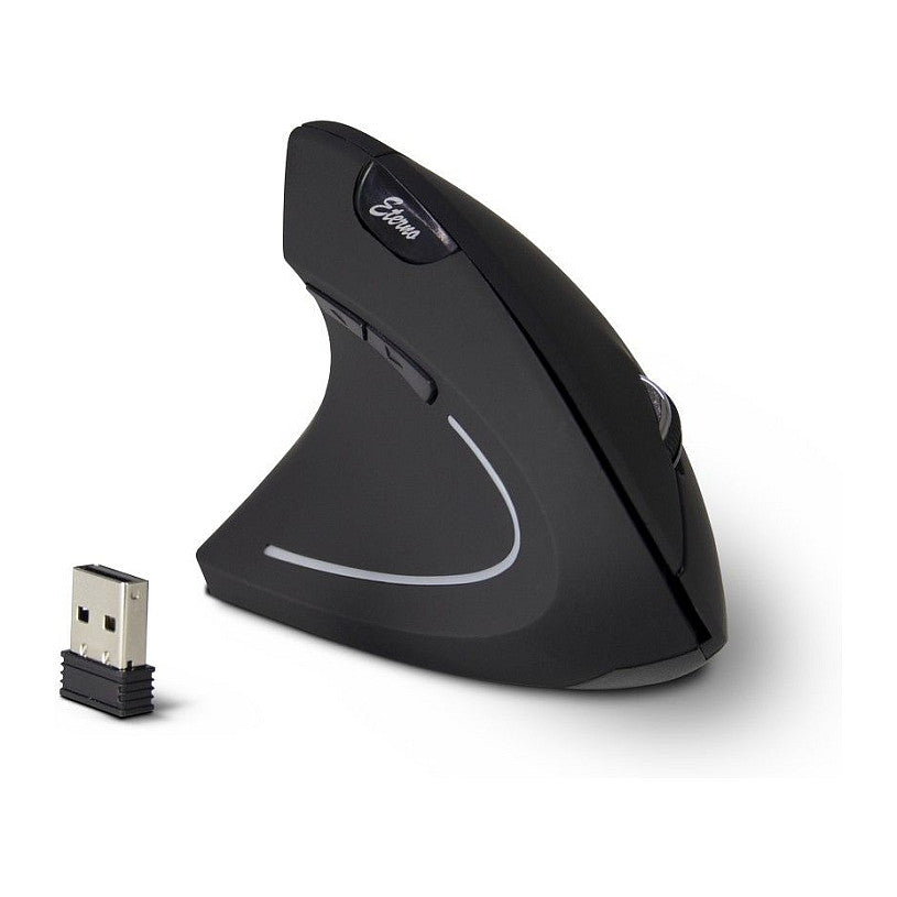 Inter-Tech AC KM-206L Maus Vertikal, ergonomisch für Linkshänder, 6 Tasten, Wireless