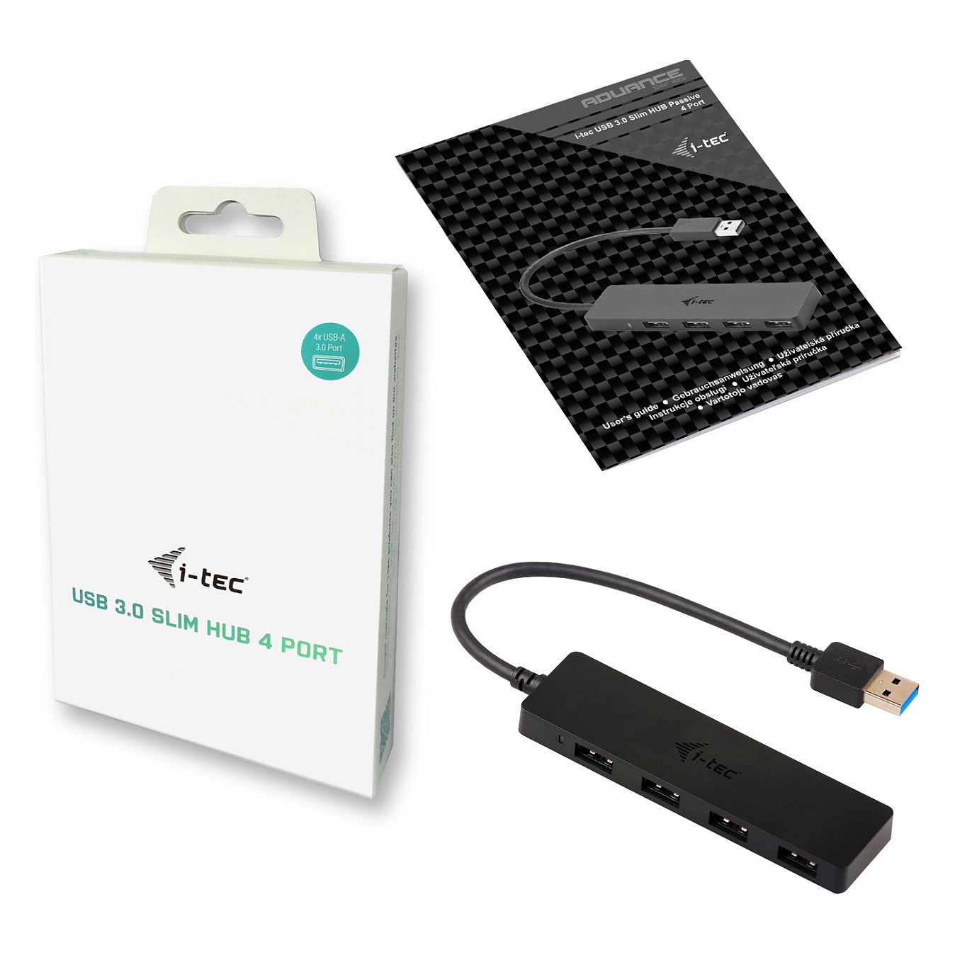 USB3.0 HUB 4Port SuperSpeed passiv i-Tec Black