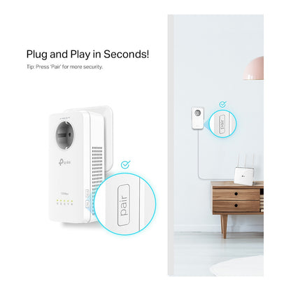 INTD TP-LINK Powerline TL-WPA8631P Kit AV1300-AC1200-Gigabit-WLAN-Powerline-KIT mit Steckdose