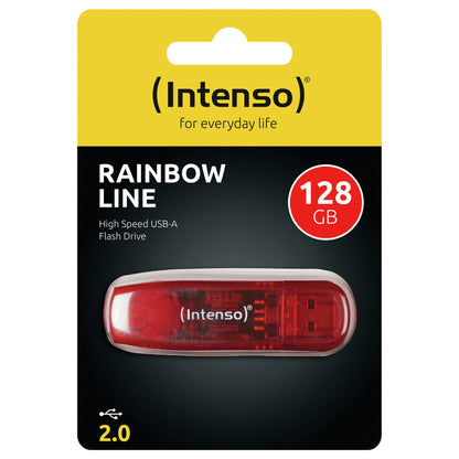 STICK 128GB USB 2.0 Intenso 3502491 Rainbow Line Red