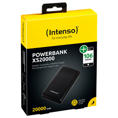 Intenso XS20000 - Powerbank - 20000 mAh - 3.1 A - 2 Ausgabeanschlussstellen (USB, USB-C)