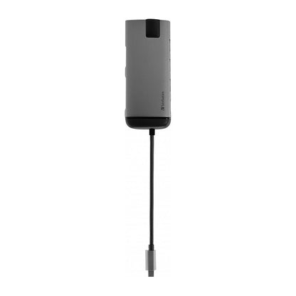 USB-C HUB 7Port > 3xUSB3.0/USB-C/HDMI/Ethernet/SDmicroSD passiv Verbatim Black Grey