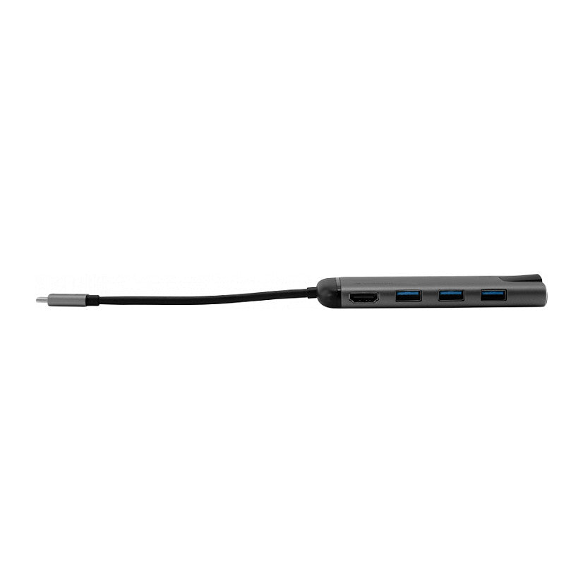 USB-C HUB 7Port > 3xUSB3.0/USB-C/HDMI/Ethernet/SDmicroSD passiv Verbatim Black Grey