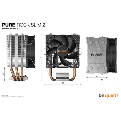 K Cooler Multi be quiet! Pure Rock Slim 2 | FMx,AM3/4/5,115x; 1200,1700 TDP 120W