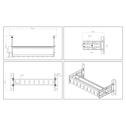 DIGITUS Hutschienenträger 4HE 19" (483mm) + Hutschiene