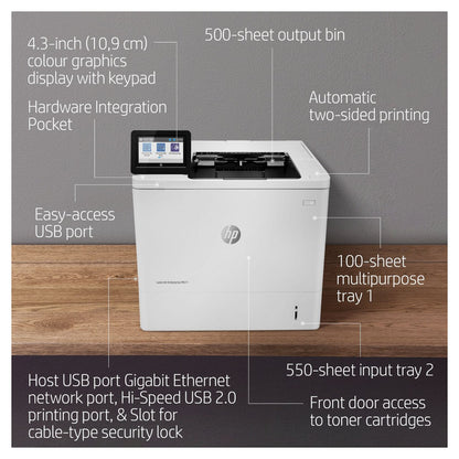 HP LaserJet Enterprise M611dn Laserdrucker 61 S./Min. LAN Duplex