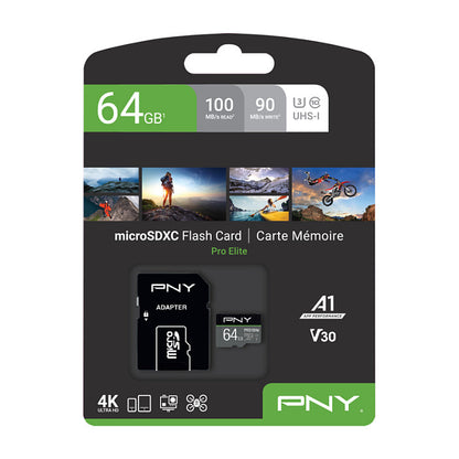 CARD 64GB PNY PRO Elite MicroXC 100MB/s +Adapter