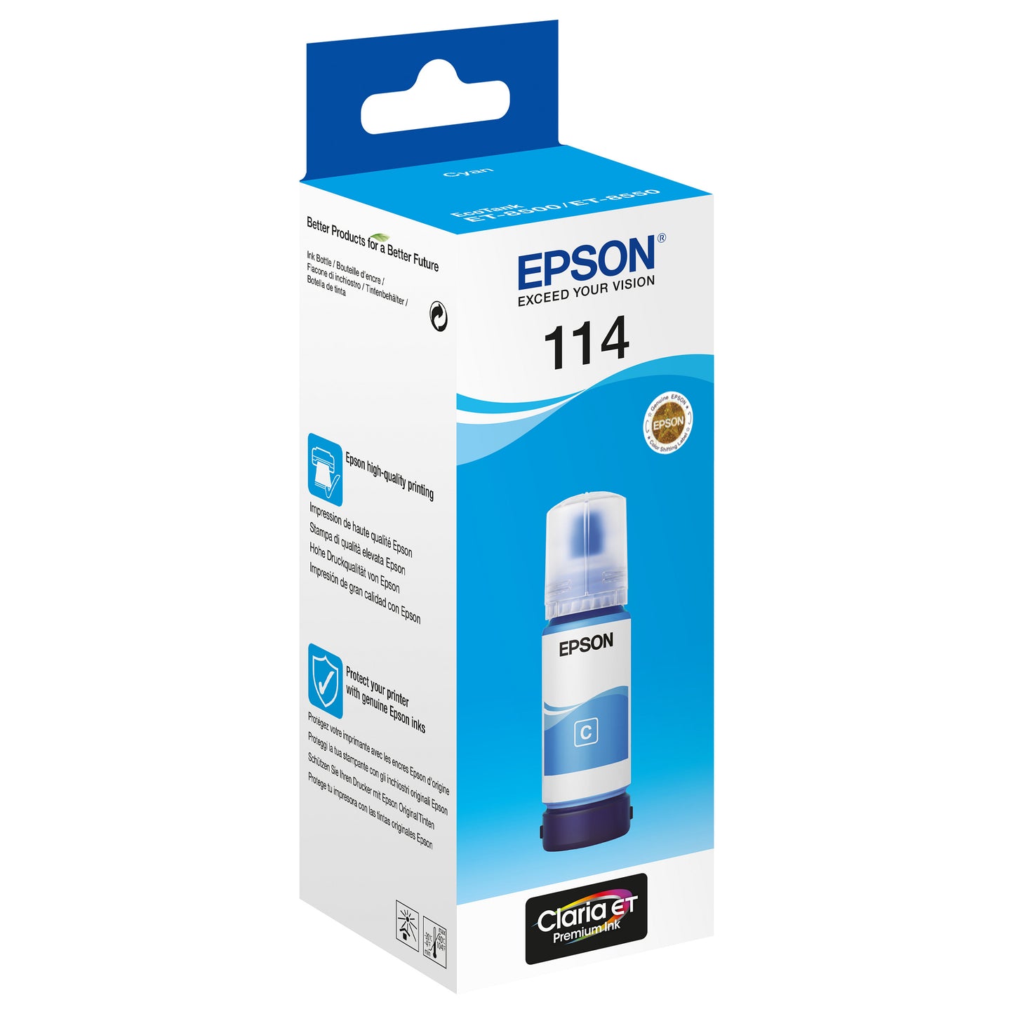 Epson Tinte 114 C13T07B240 Cyan Eco Tank Nachfülltinte 70ml