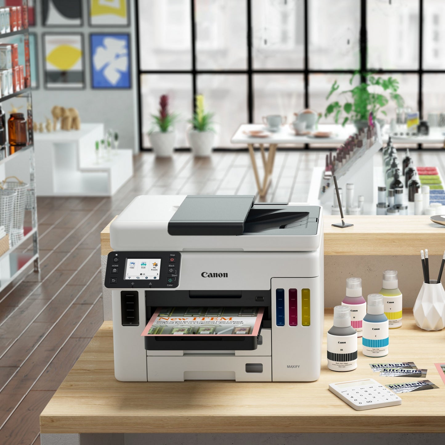 T Canon MAXIFY GX7050 Tinte-Multifunktionssystem 4in1 A4 LAN WLAN Duplex DADF