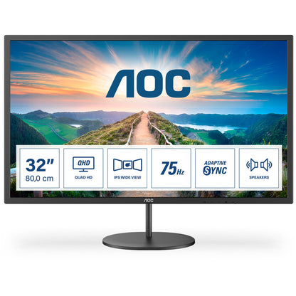 81,3cm/32'' (2560x1440) AOC Q32V4 16:9 4ms IPS HDMI DisplayPort VESA Speaker QHD Black