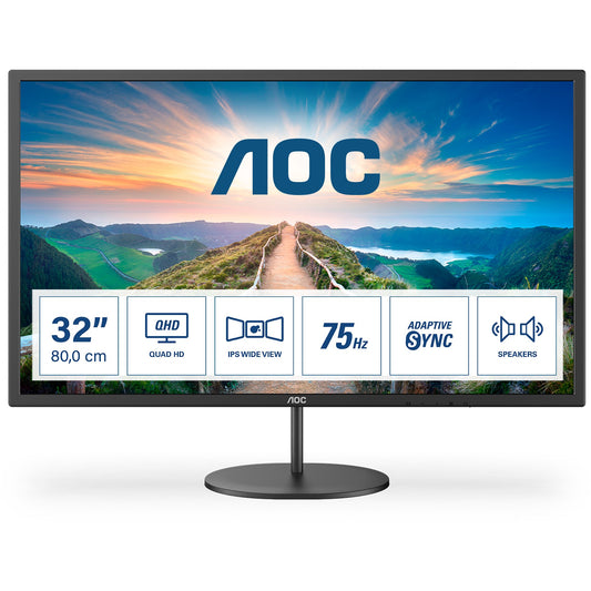 81,3cm/32'' (2560x1440) AOC Q32V4 16:9 4ms IPS HDMI DisplayPort VESA Speaker QHD Black