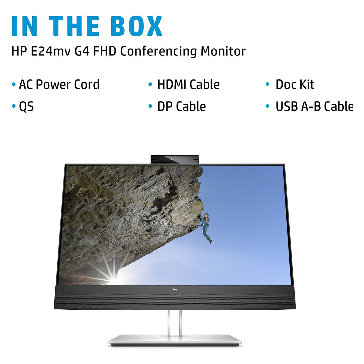 60,45cm/23,8'' (1920x1080) HP E24mv G4 Conferencing Monitor 16:9 5ms IPS HDMI VGA DisplayPort VESA Pivot Speaker Full HD Black/Silver