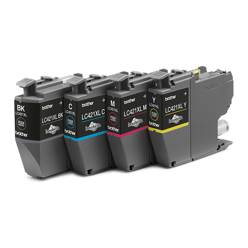 Brother 4-pack of Black Cyan Magenta and Yellow 500-page high capacity ink cartridges for DCP-J1050DW MFC-J1010DW and DCP-J11
