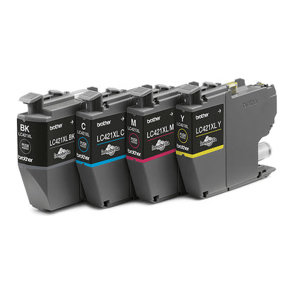 Brother 4-pack of Black Cyan Magenta and Yellow 500-page high capacity ink cartridges for DCP-J1050DW MFC-J1010DW and DCP-J11