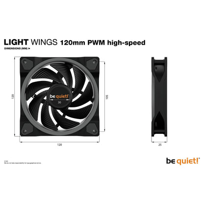 120mm be quiet! LIGHT WINGS 120mm PWM high-speed ARGB Triple-Pack