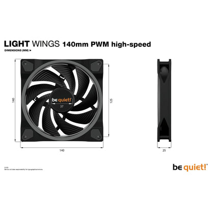 140mm be quiet! LIGHT WINGS 140mm PWM high-speed ARGB Triple-Pack