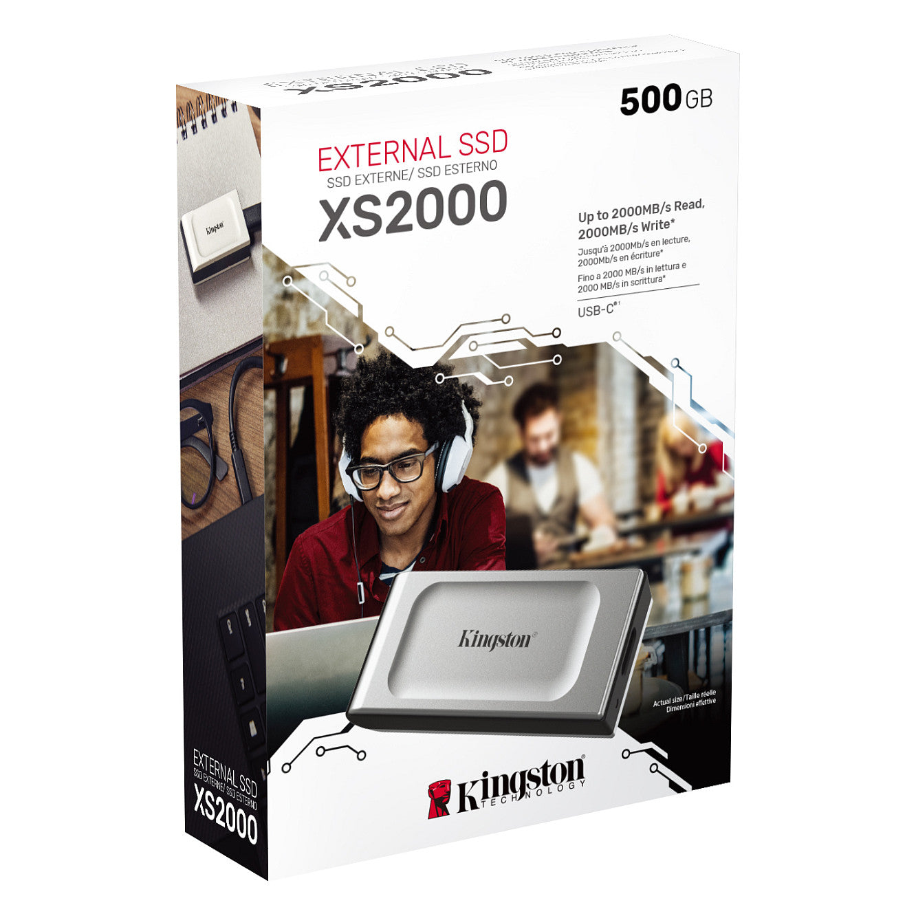 500GB Kingston XS2000 USB 3.2 Gen2 Grau
