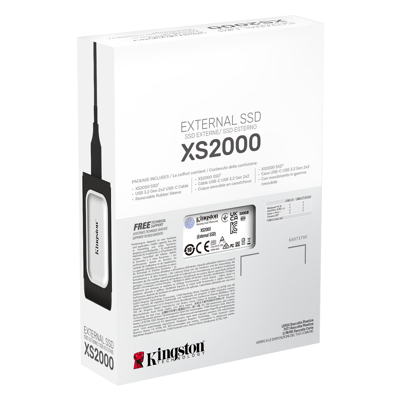 500GB Kingston XS2000 USB 3.2 Gen2 Grau