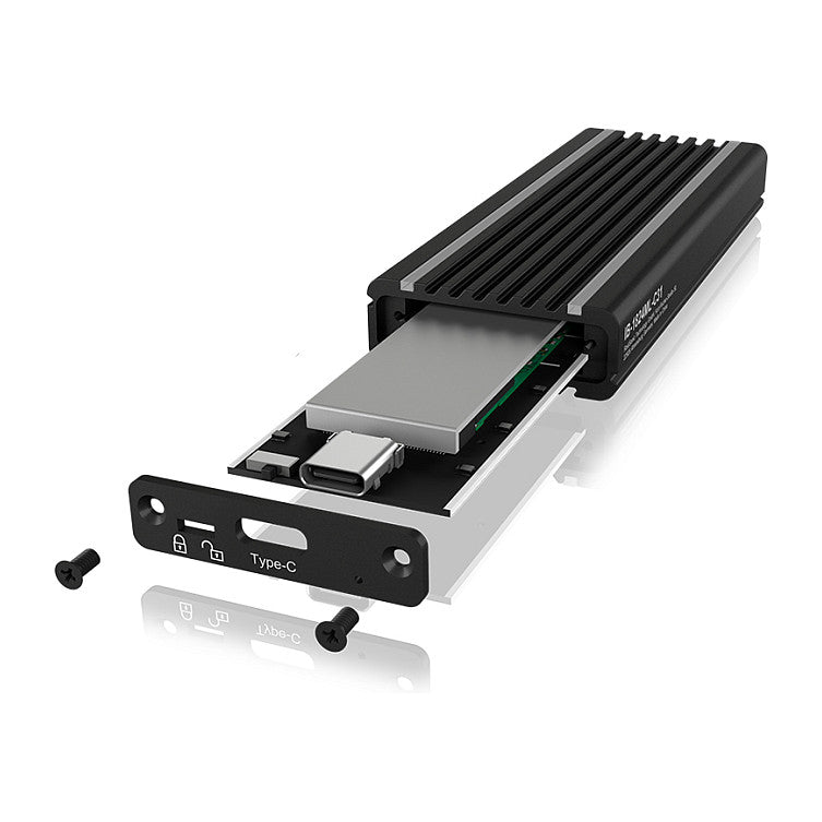 ICY BOX IB-1824ML-C31 Externes USB-C 3.2 Gehäuse für M.2 NVMe SSD mit LED-Beleuchtung