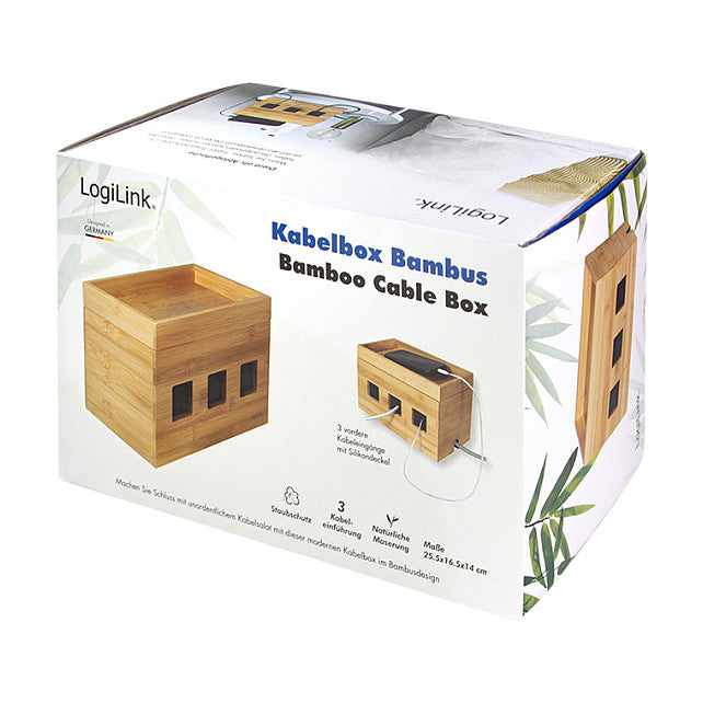 Management Cable Box Bambus 255 x 140 x 165mm LogiLink