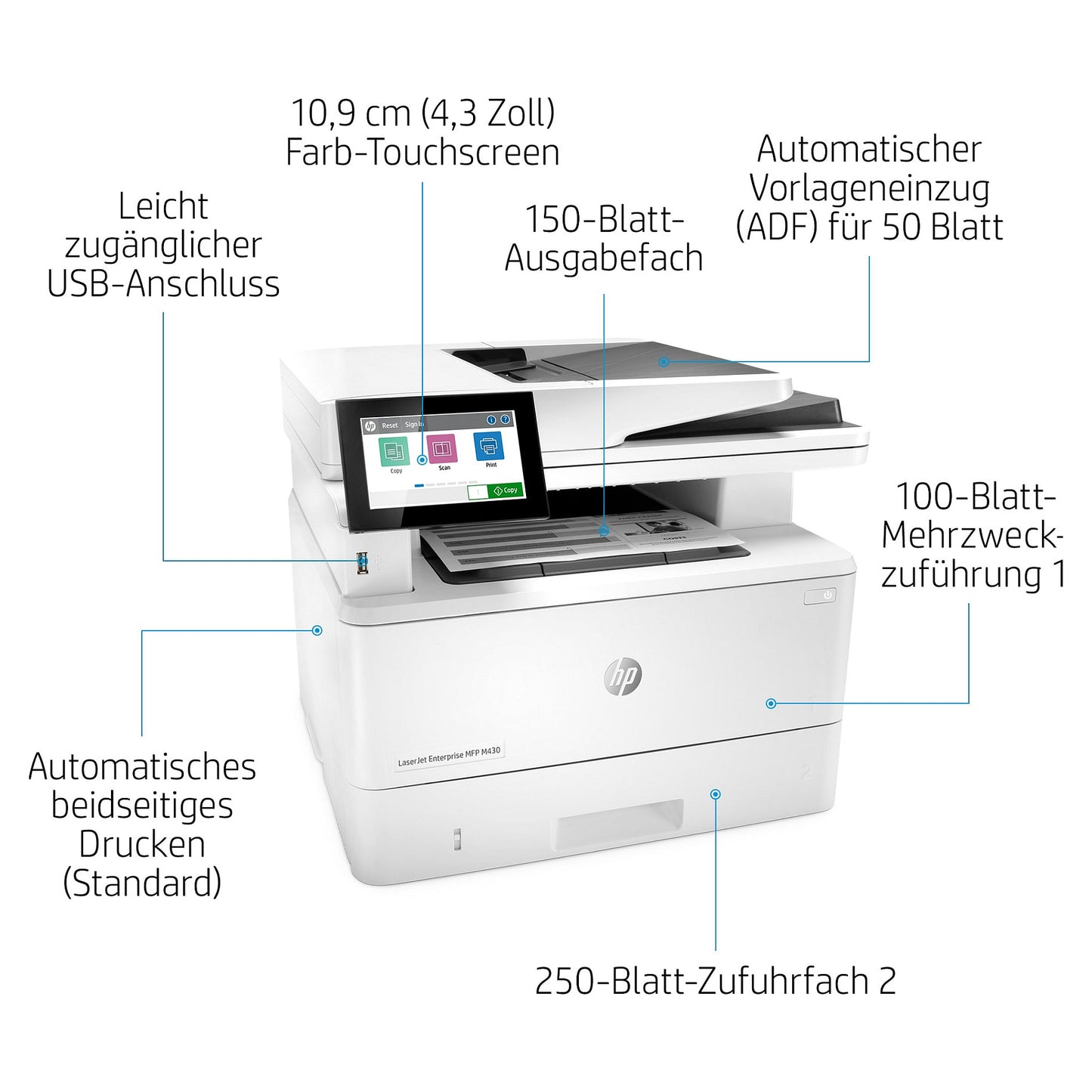 L HP LaserJet Enterprise M430f 4in1/A4/LAN/ADF