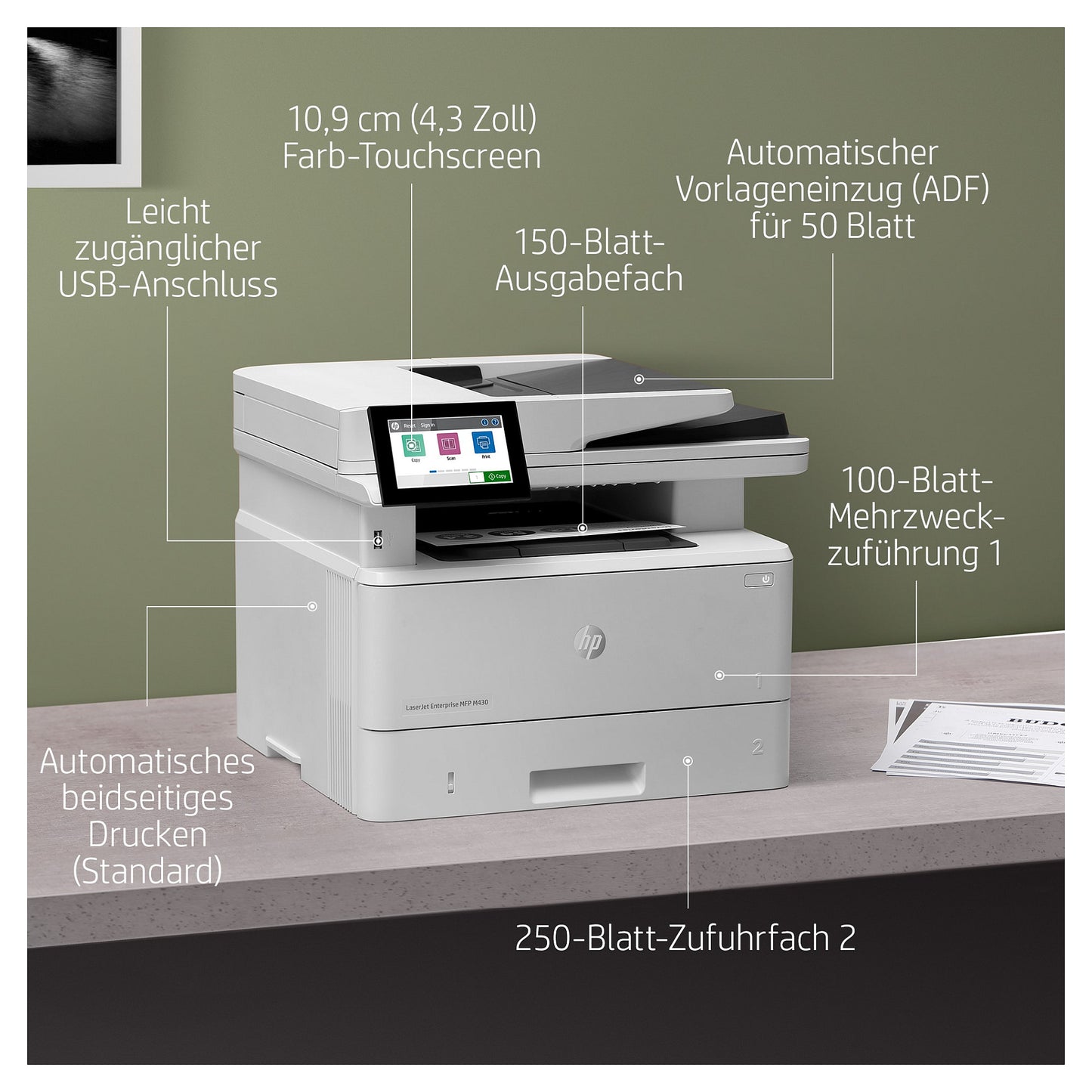 L HP LaserJet Enterprise M430f 4in1/A4/LAN/ADF