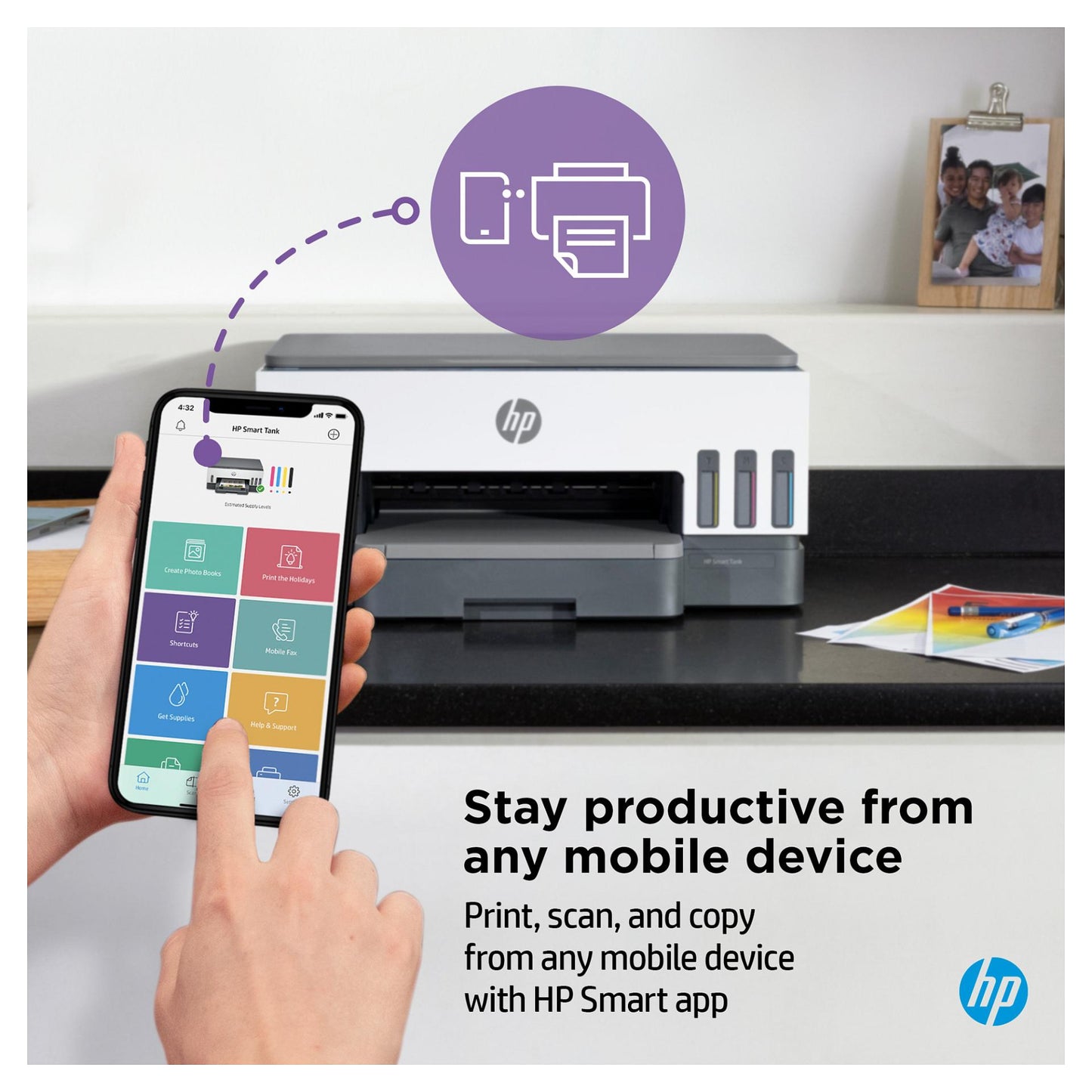 T HP Smart Tank 7005 Tinte-Multifunktionsdrucker 3in1 A4 Bluetooth WiFi Duplex