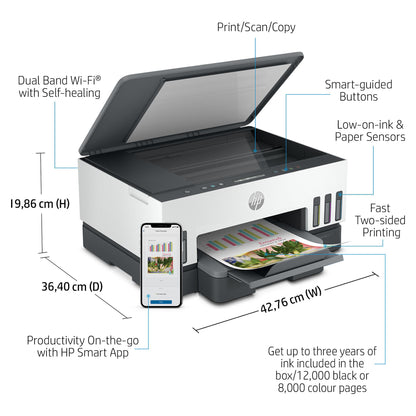 T HP Smart Tank 7005 Tinte-Multifunktionsdrucker 3in1 A4 Bluetooth WiFi Duplex