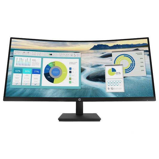 86.36cm/34'' (3440x1440) HP P34hc G4 Curved 21:9 5ms 60Hz HDMI DisplayPort USB-C VESA Speaker WQHD Black