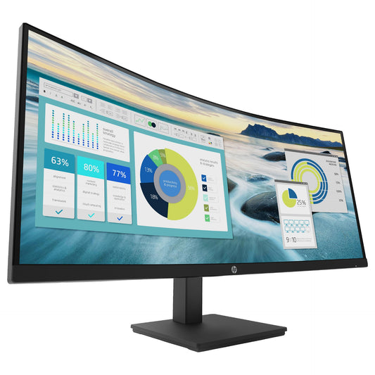 86.36cm/34'' (3440x1440) HP P34hc G4 Curved 21:9 5ms 60Hz HDMI DisplayPort USB-C VESA Speaker WQHD Black
