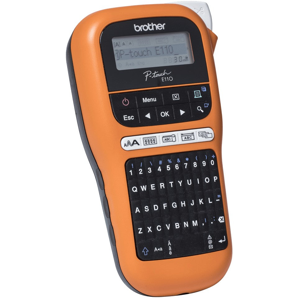 Brother P-Touch PT-E110VP Beschriftungsgerät 3.5/6/9/12 mm Value Pack