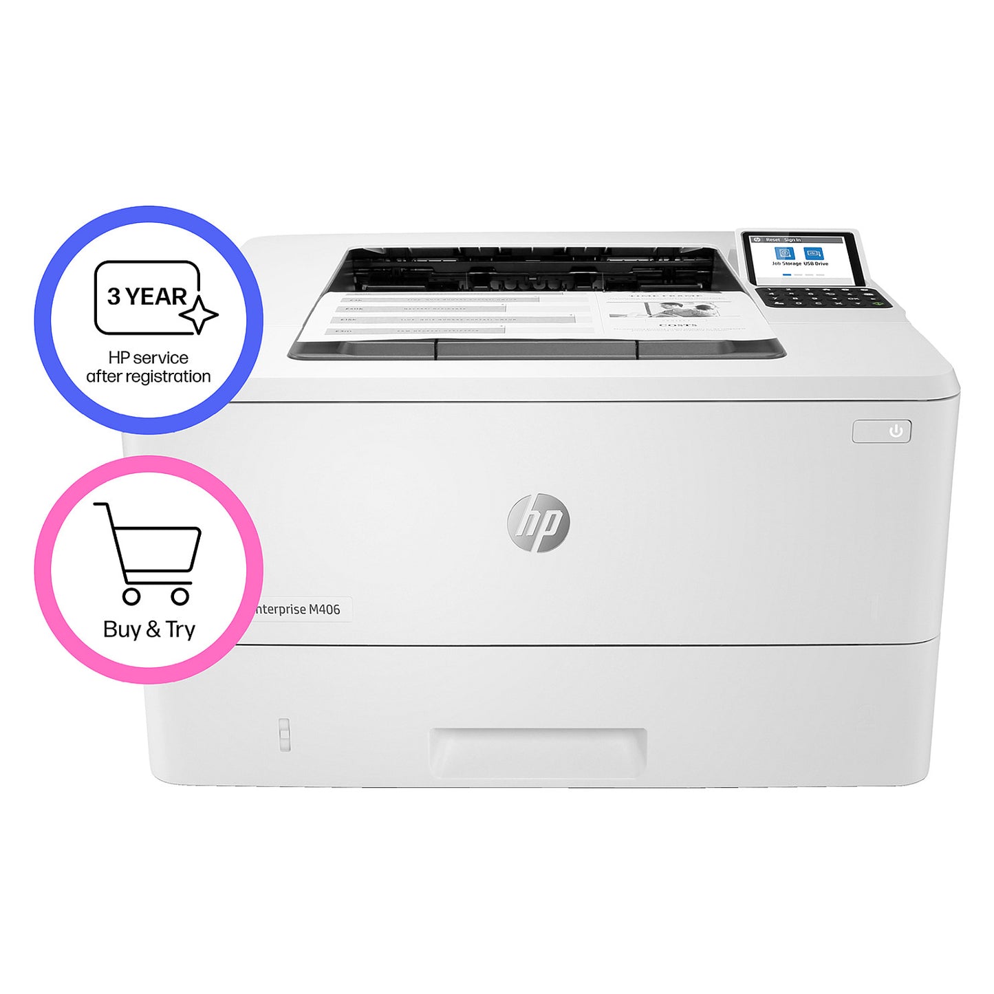L HP LaserJet Enterprise M406DN S/W-Laserdrucker 38 S./Min. A4 LAN Duplex