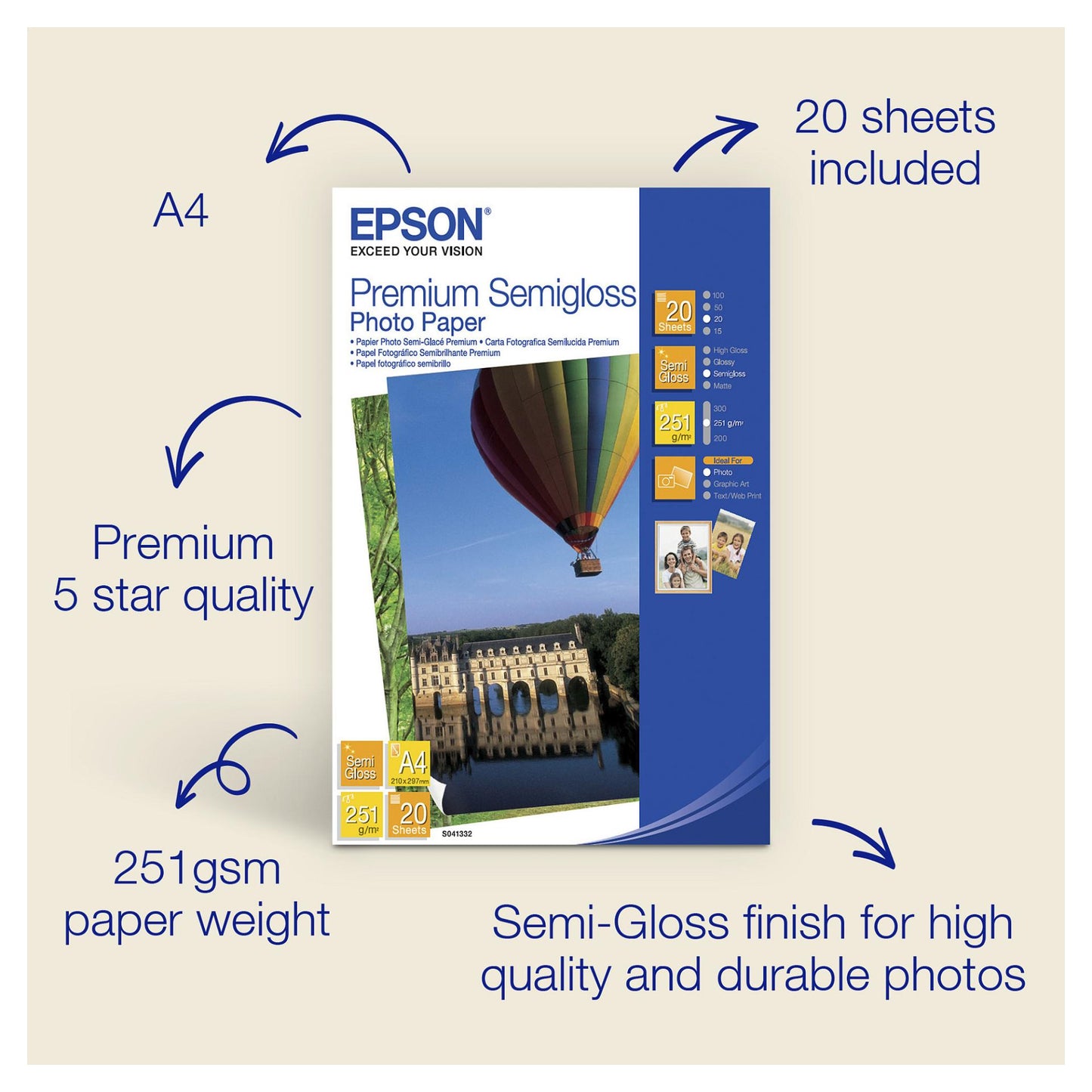 Epson C13S041332 A4 Fotopapier